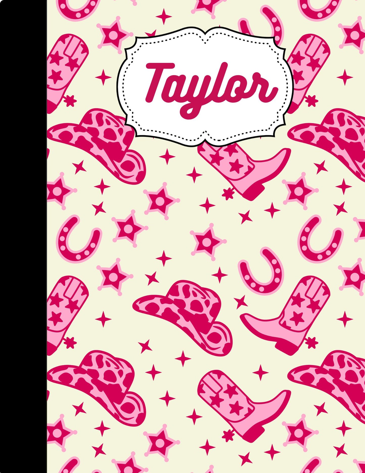 Pink Cowgirl Composition Notebook - Customized