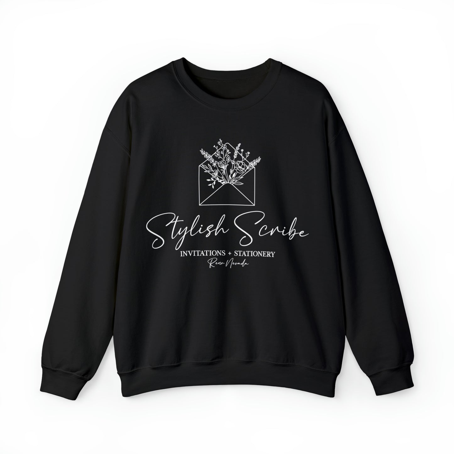 Stylish Scribe Crewneck Black Sweatshirt