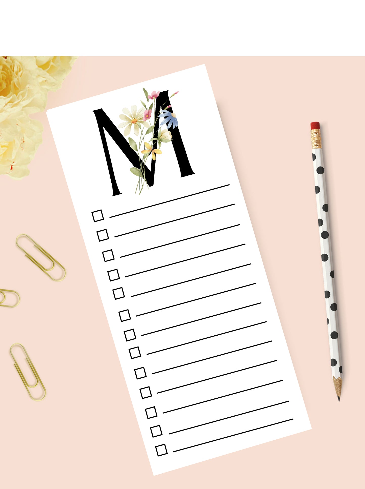 Wildflower Monogram Notepad
