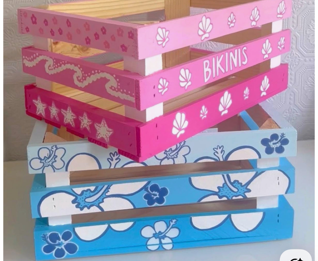 June 7th Craft - painted swim suit crates