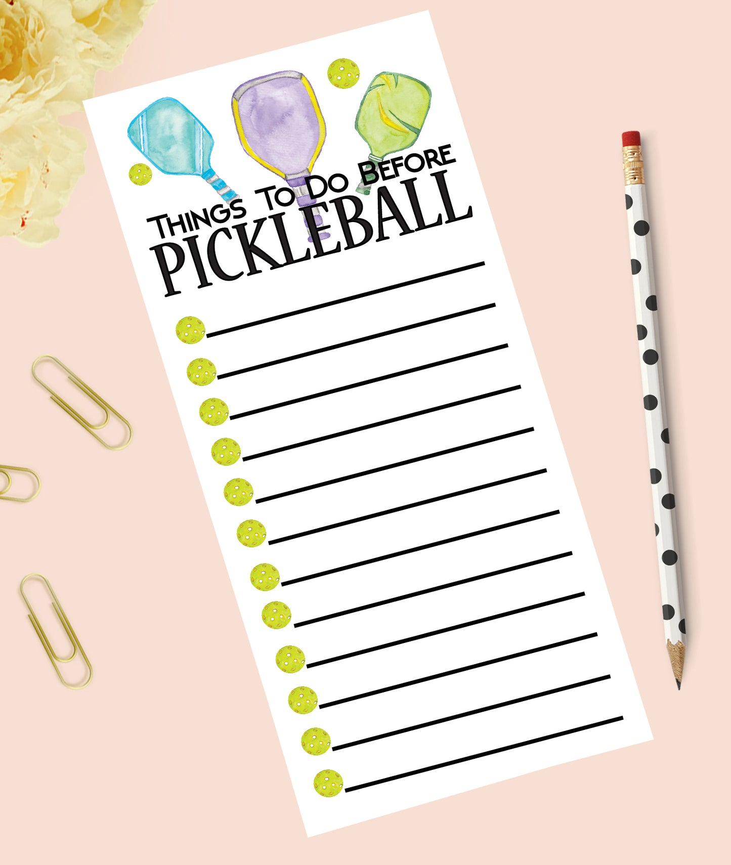 Before Pickleball Notepad