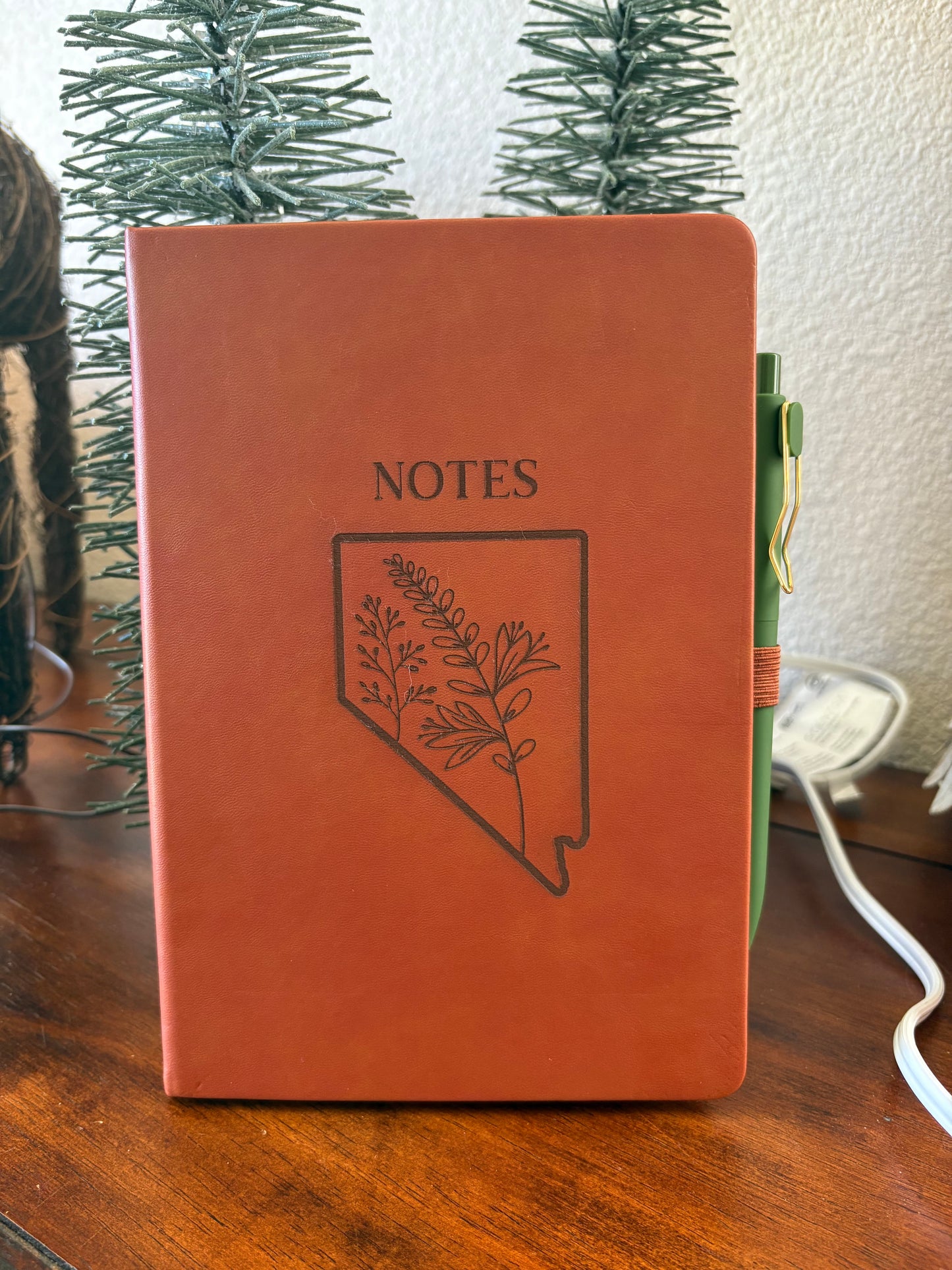 Nevada Sagebrush Engraved vegan leather journal