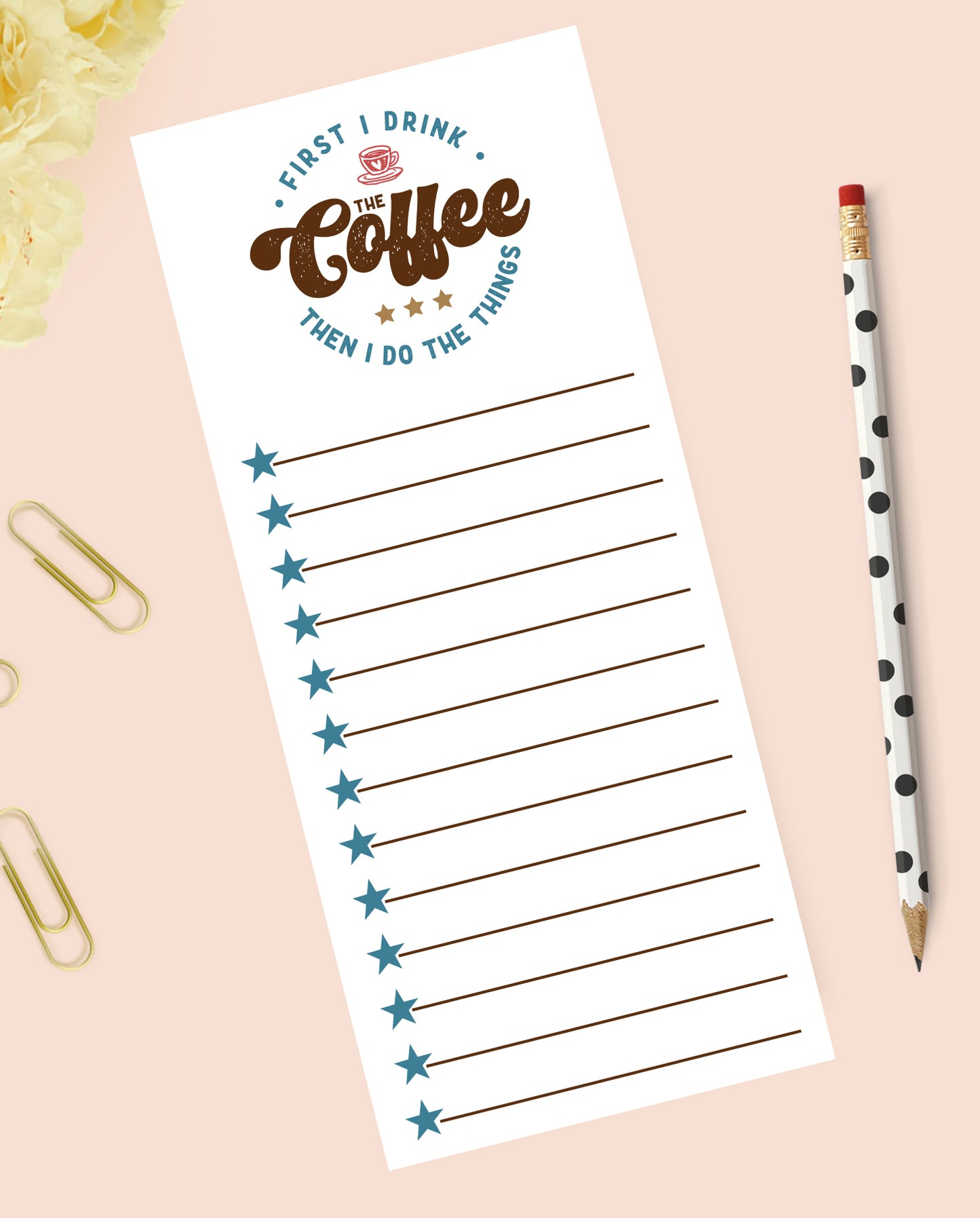 Coffee then do the things Notepad