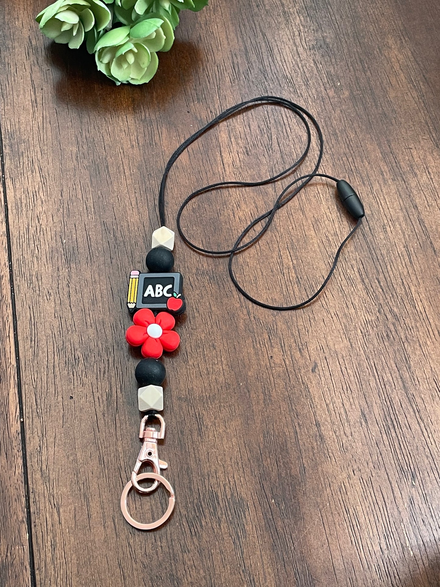 Black and Red teacher lanyard