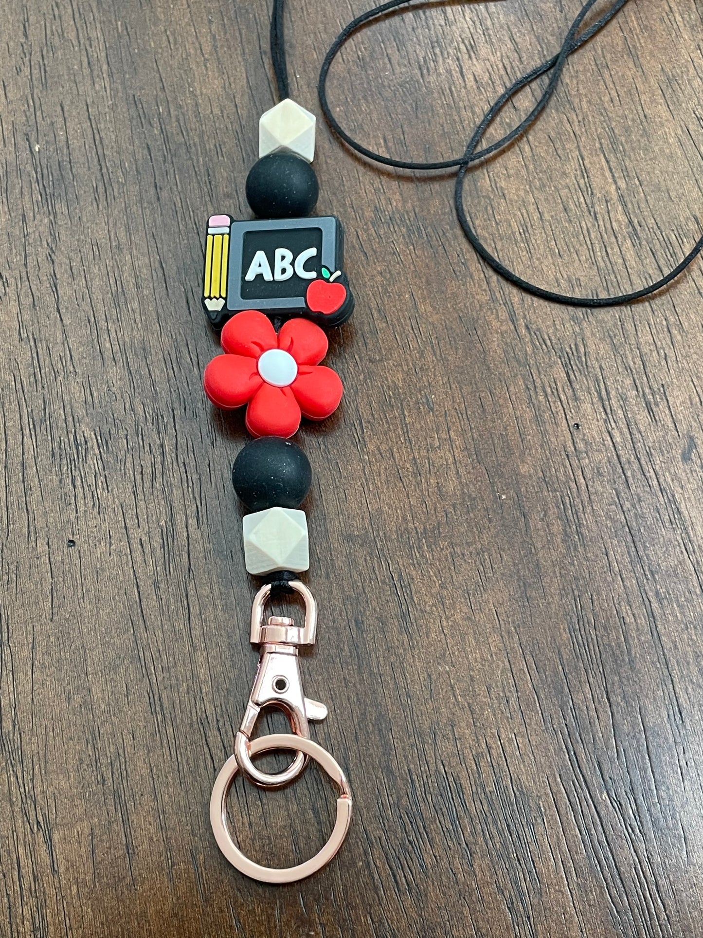 Black and Red teacher lanyard