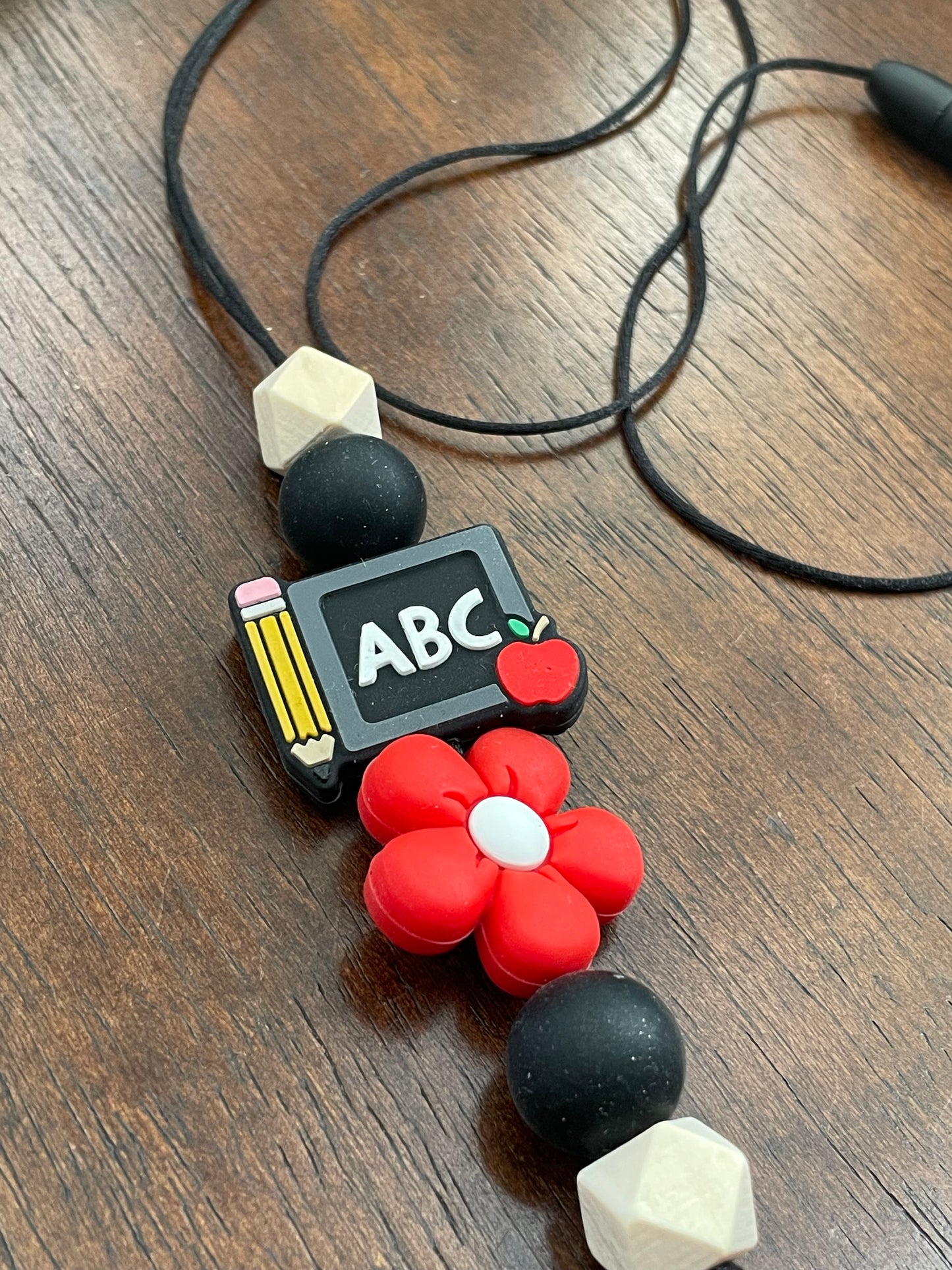 Black and Red teacher lanyard