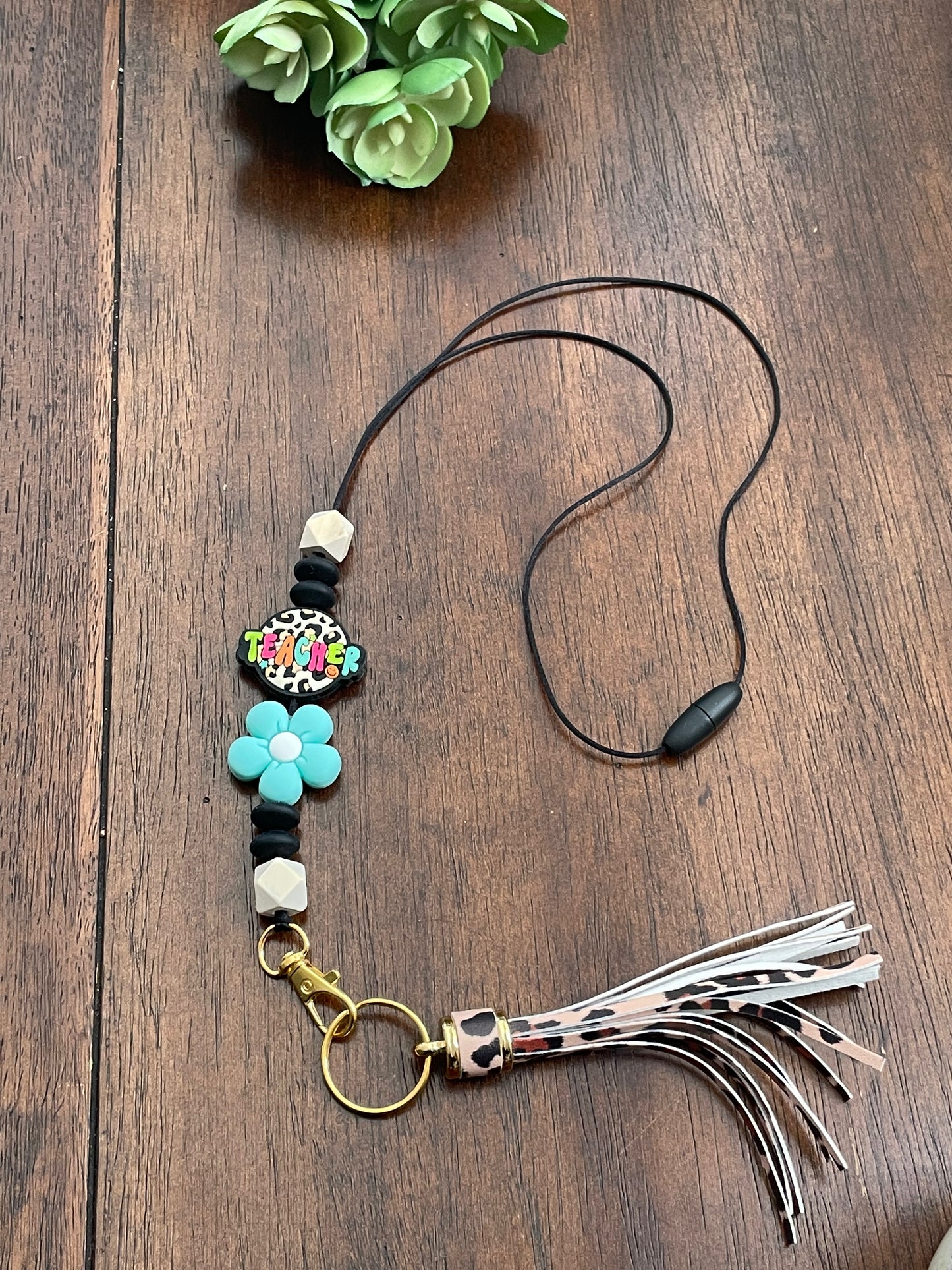 Animal Print teacher lanyard