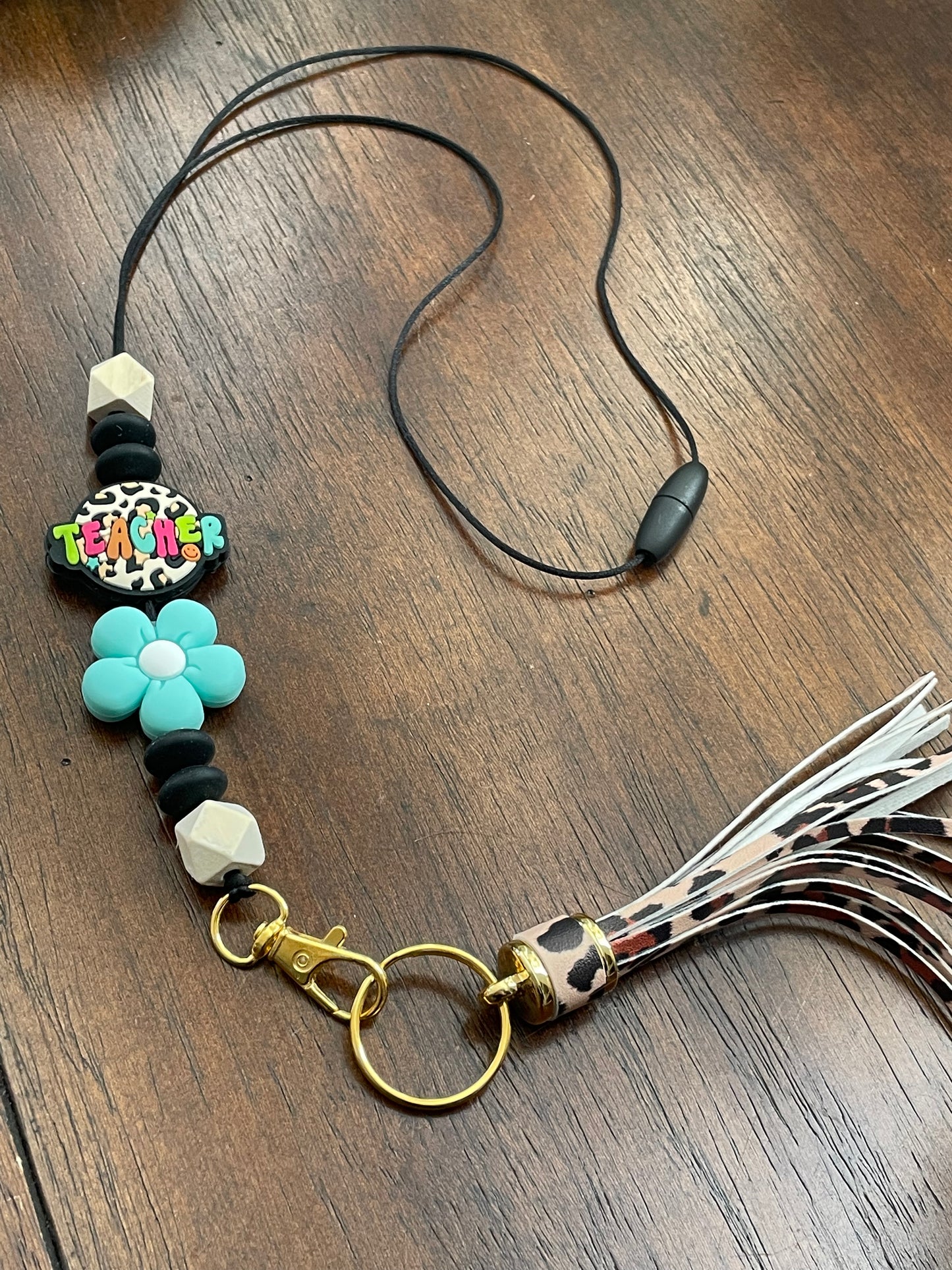 Animal Print teacher lanyard