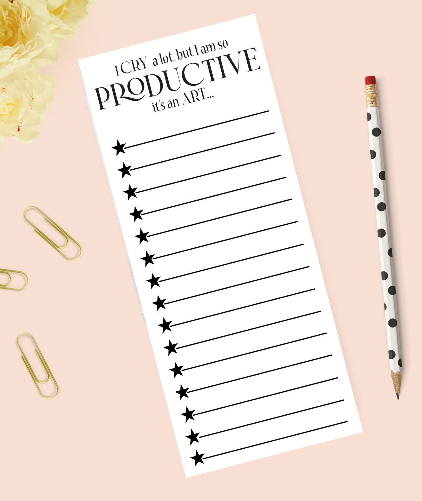 Cry a lot, but so productive notepad