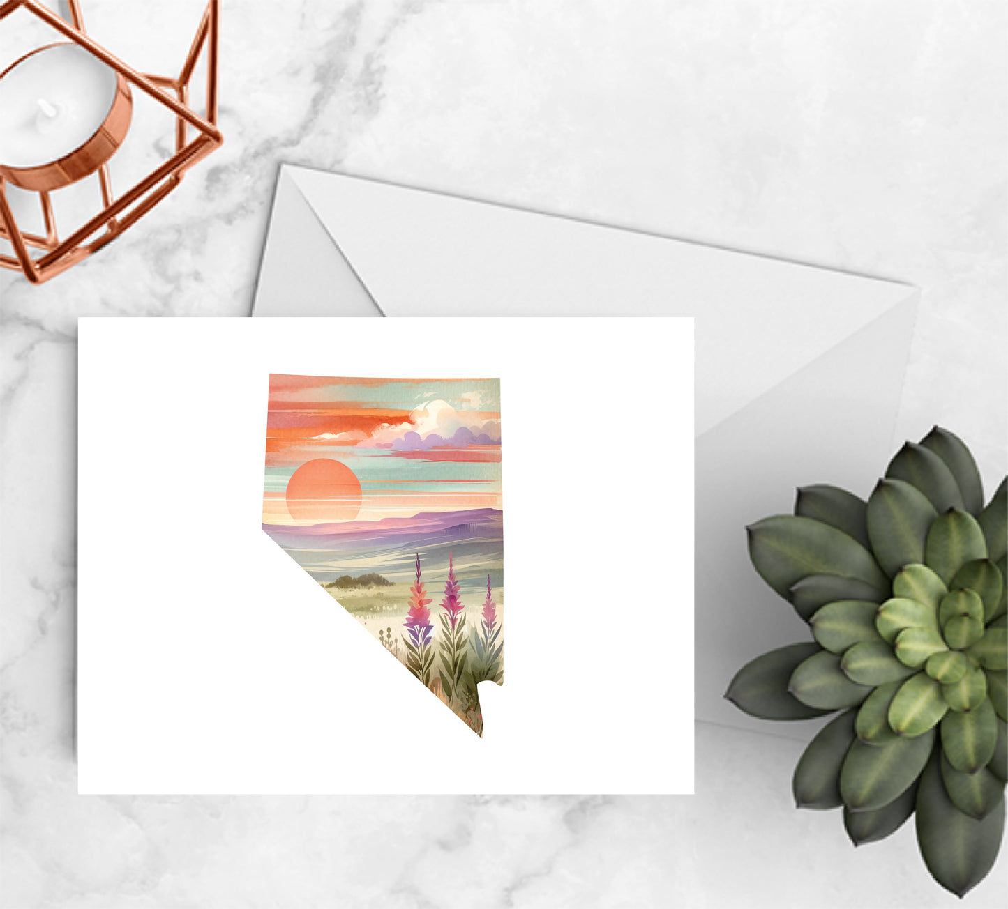 Nevada Sunset Watercolor Notecards