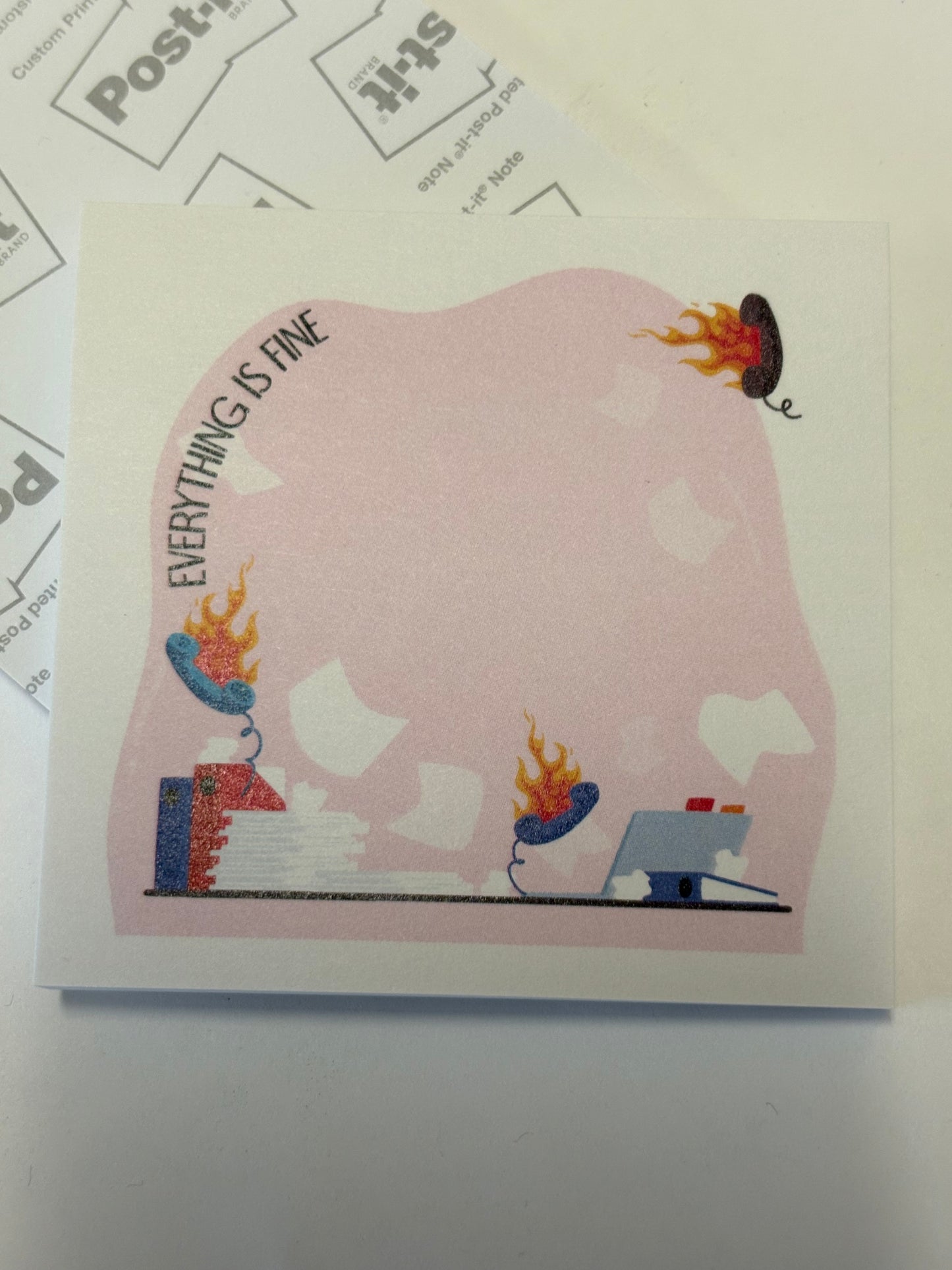 Everything is fine sticky notes