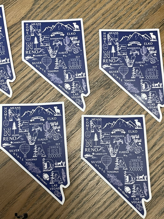 Nevada Map Sticker