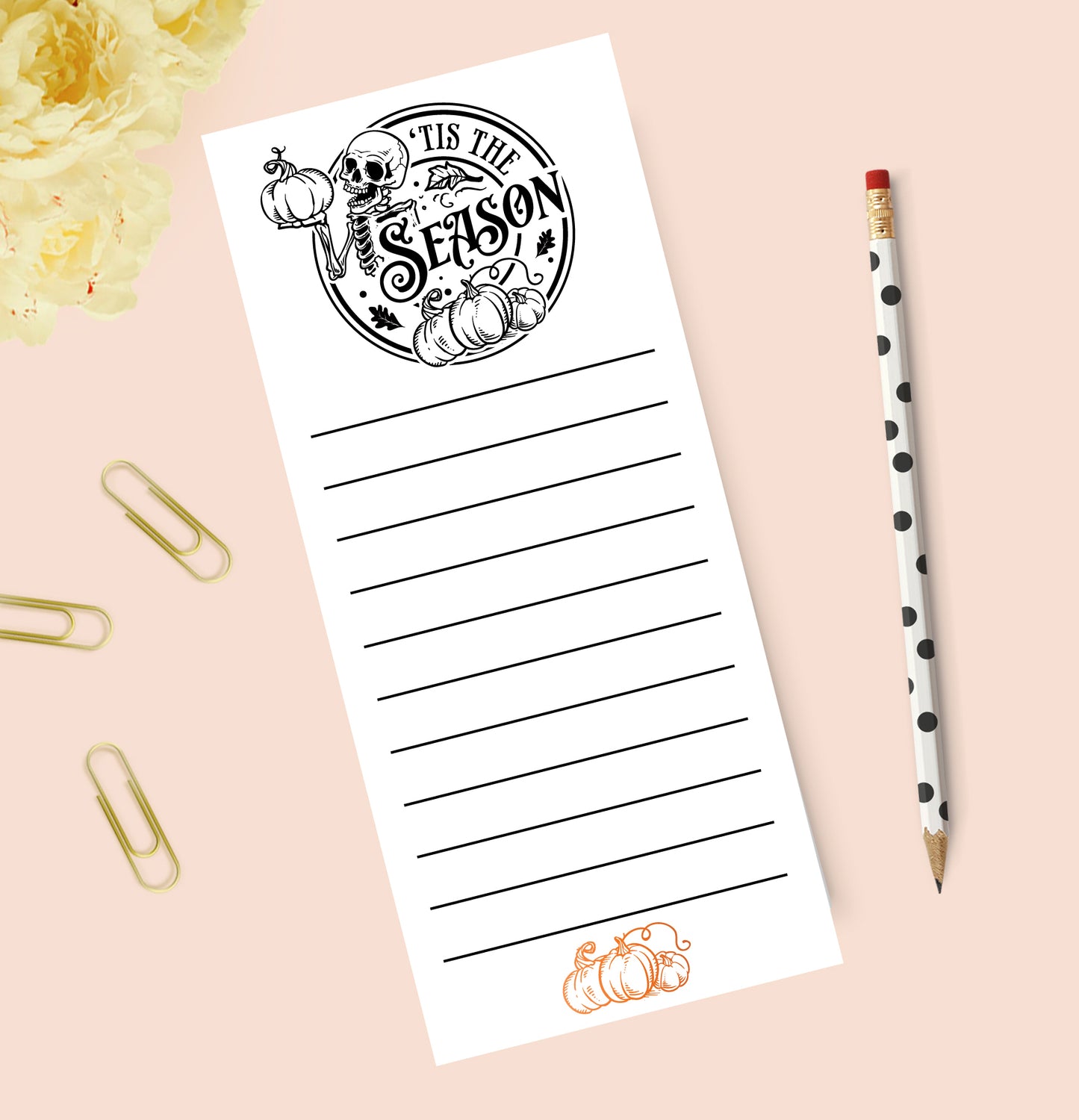 Tis Season Skeleton Notepad