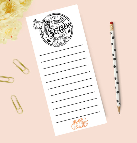 Tis Season Skeleton Notepad