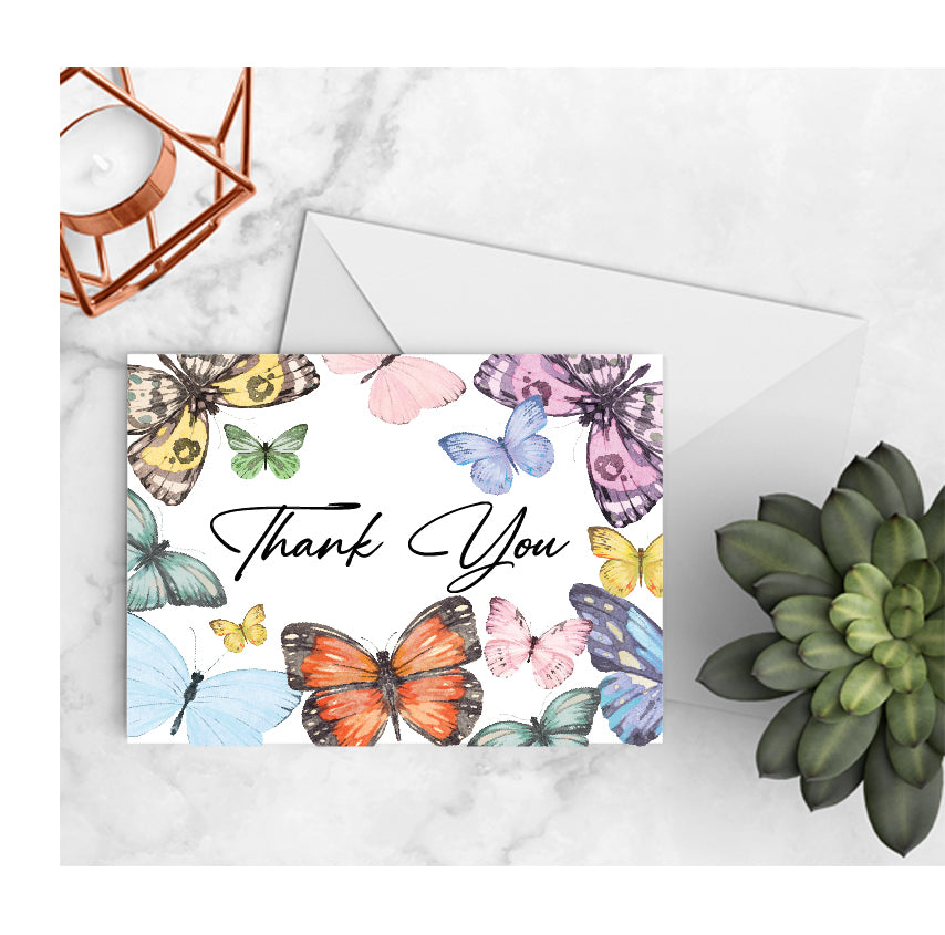 Butterfly Watercolor Thank You Cards