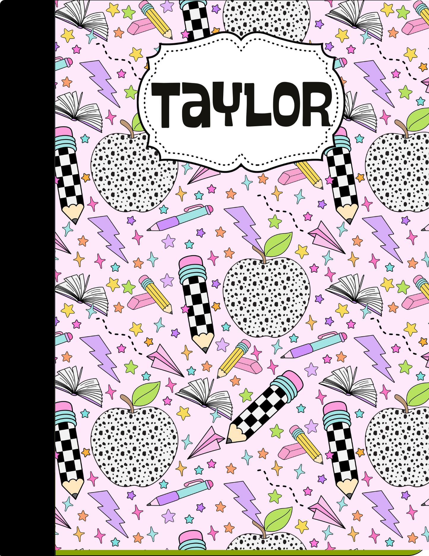 Purple + Pink Checked Composition Notebook - Customized