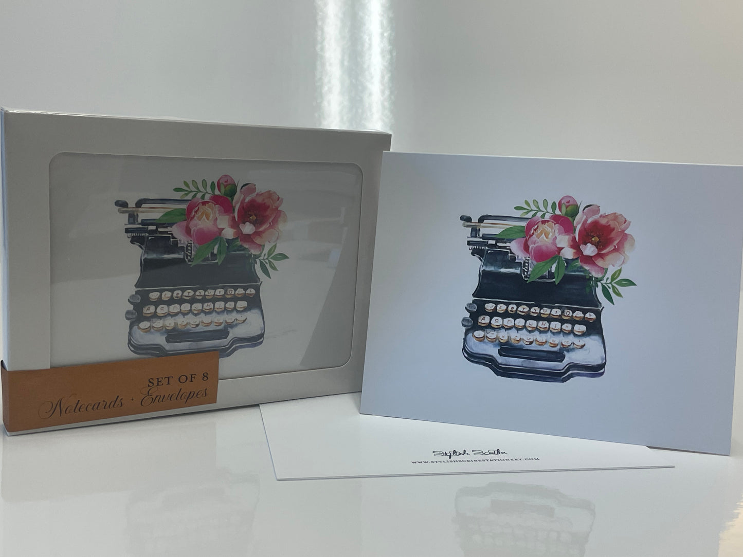 Typewriter Floral Notecards