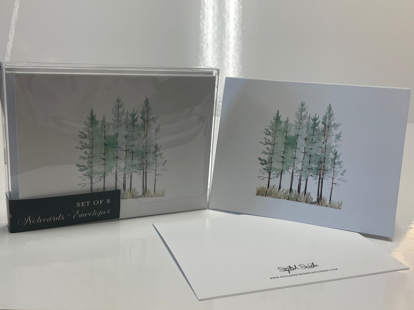 Watercolor Pine Tree Notecards