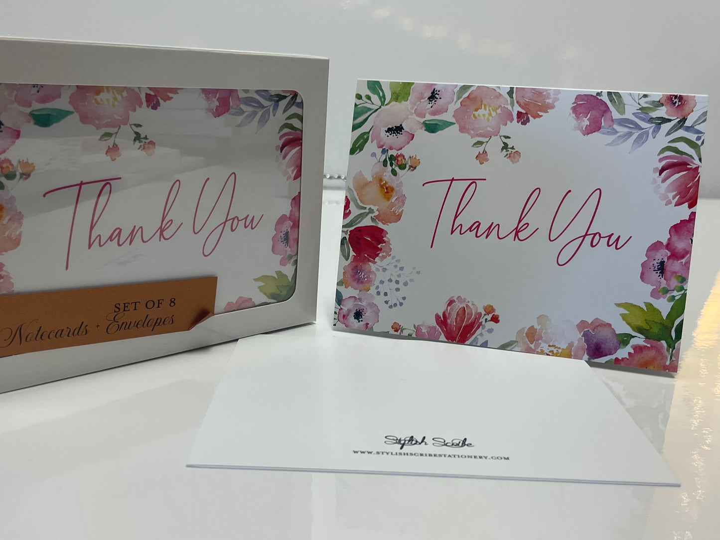 Floral Border Thank You Notecards