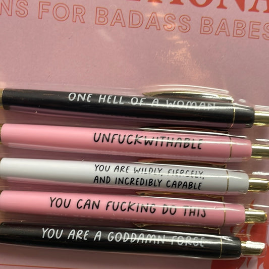 Motivational Badass Babes Pen Set