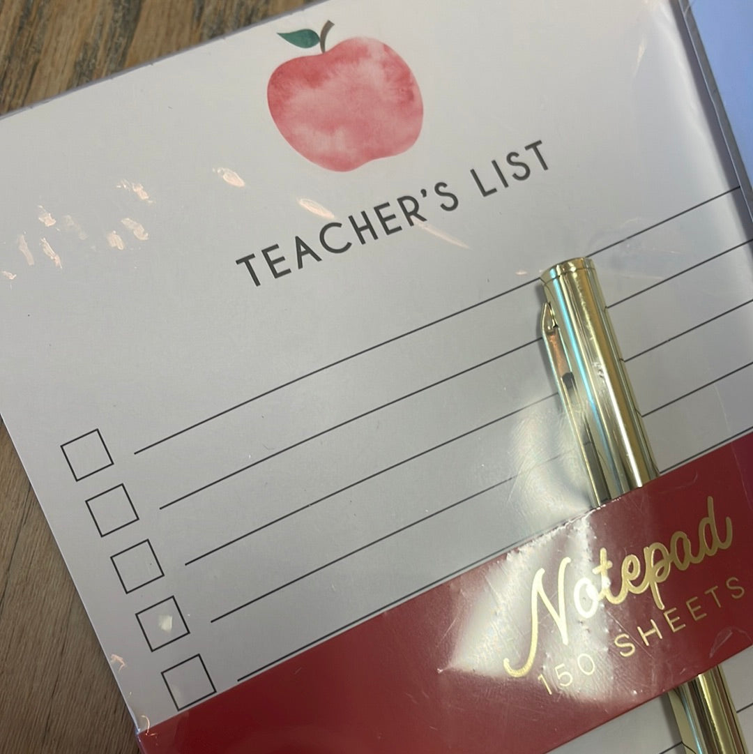 Teachers List Notepad and Pen