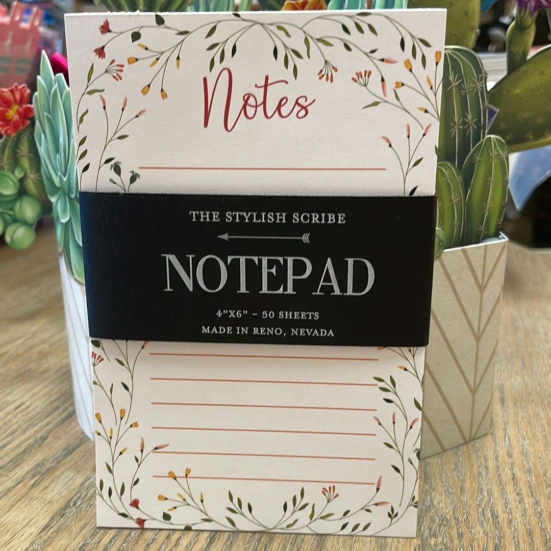 Floral Vines Notepad