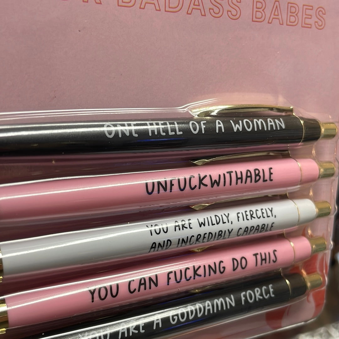 Motivational Badass Babes Pen Set