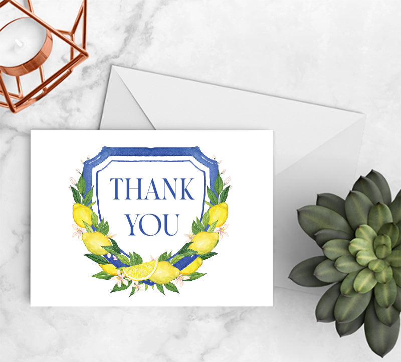 Lemon Wreath Greek Style Thank you Cards