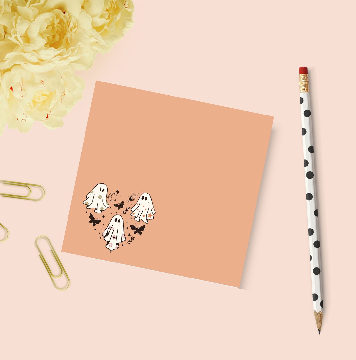 Boho Ghost Sticky Note Pad