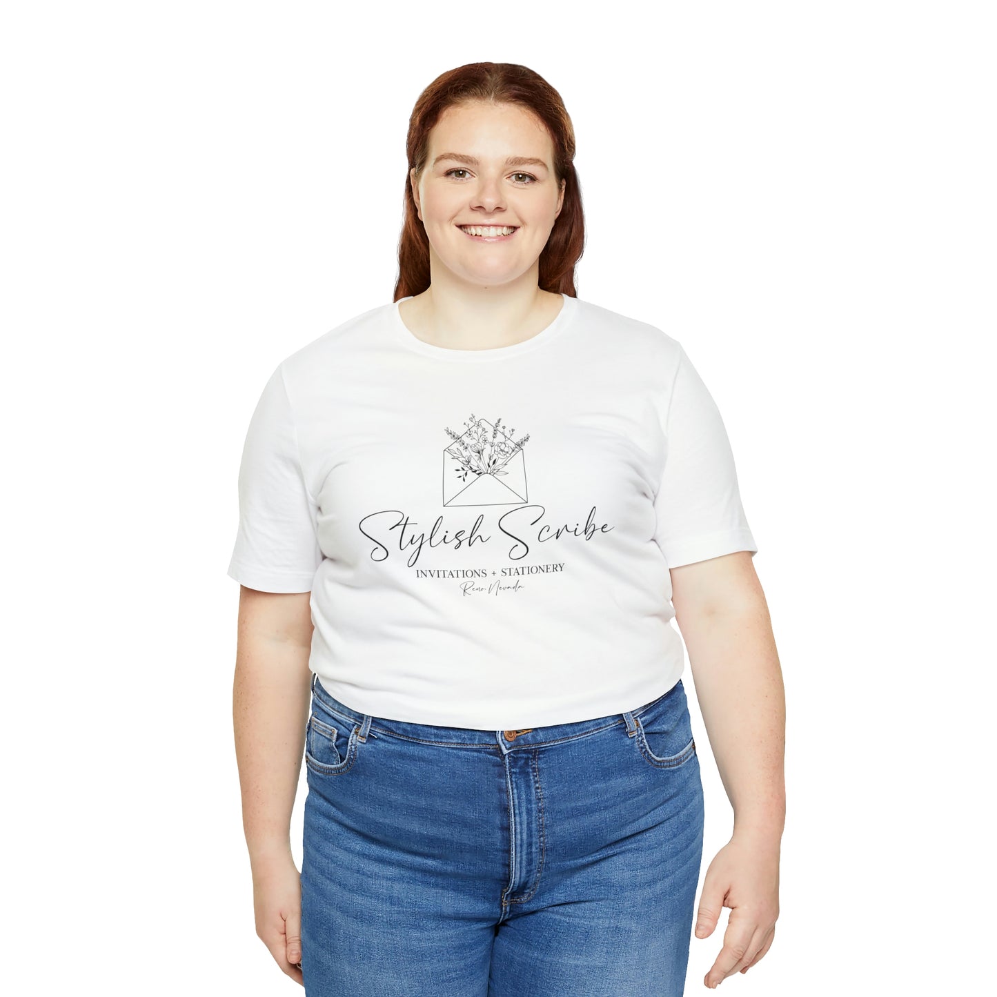Stylish Scribe White Short Sleeve Tee