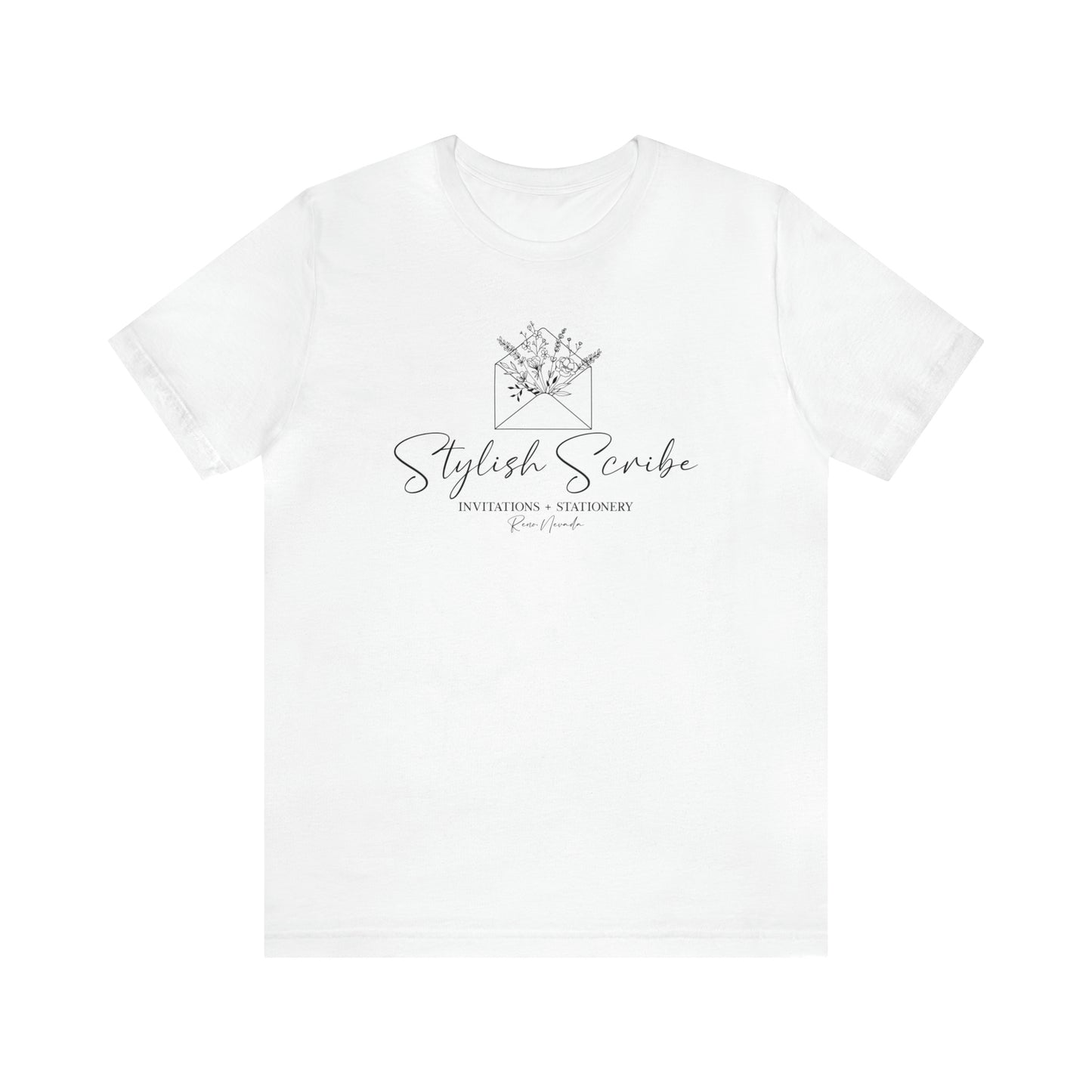Stylish Scribe White Short Sleeve Tee