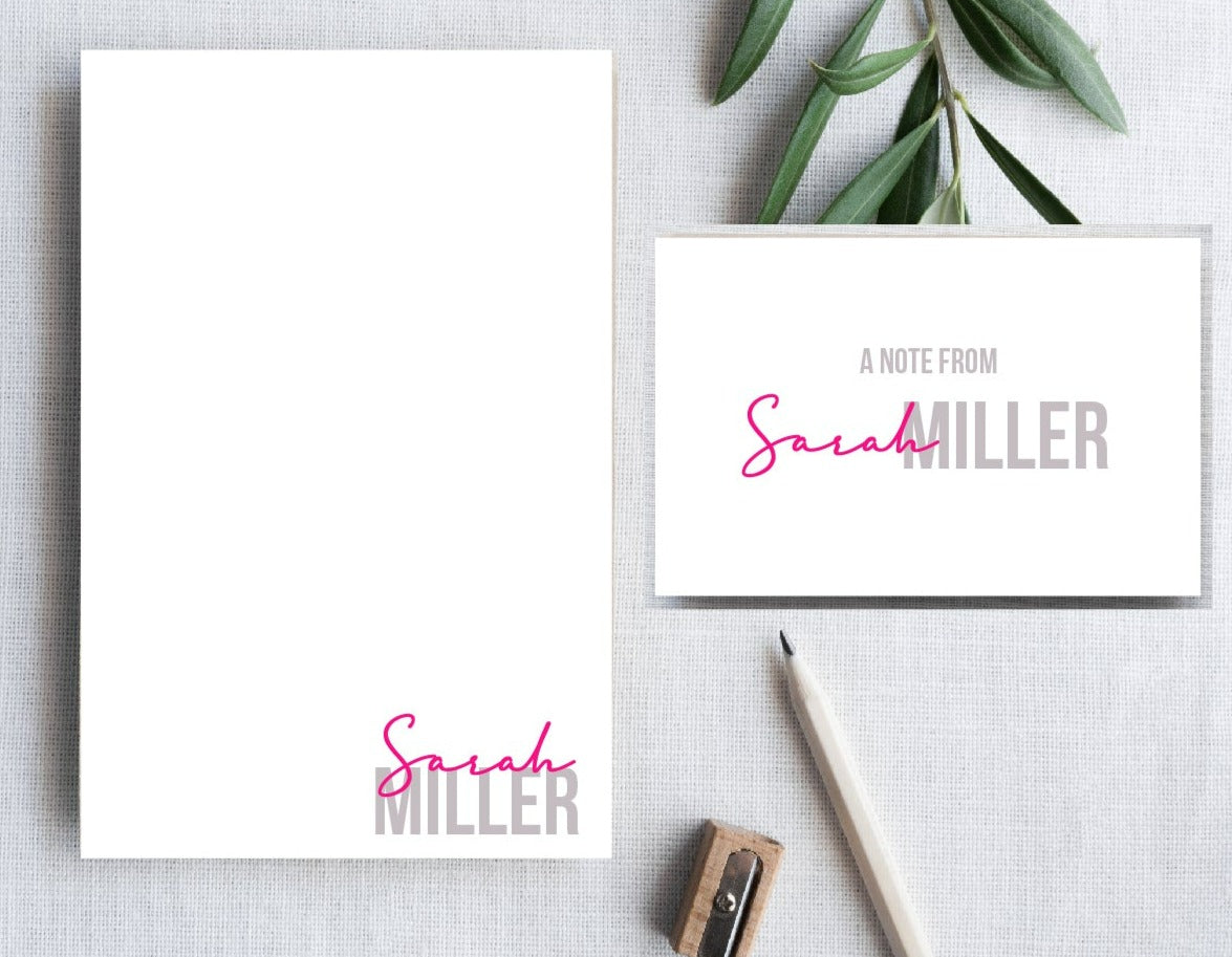 Dual Font Custom Stationery