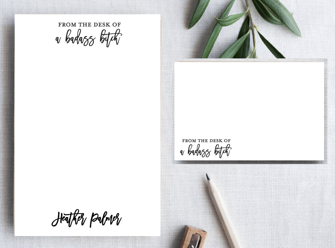 Desk of Badass Bitch Stationery Set