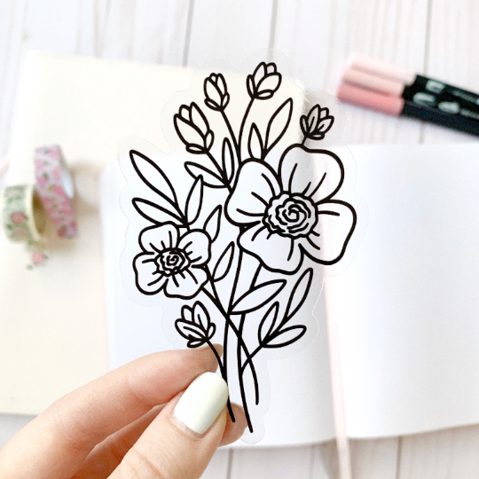 Clear Line Bouquet Sticker