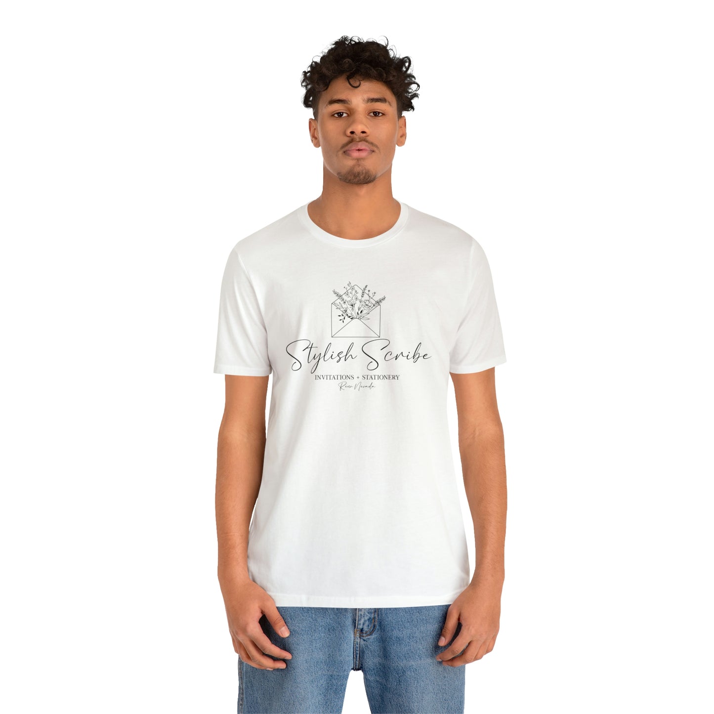 Stylish Scribe White Short Sleeve Tee
