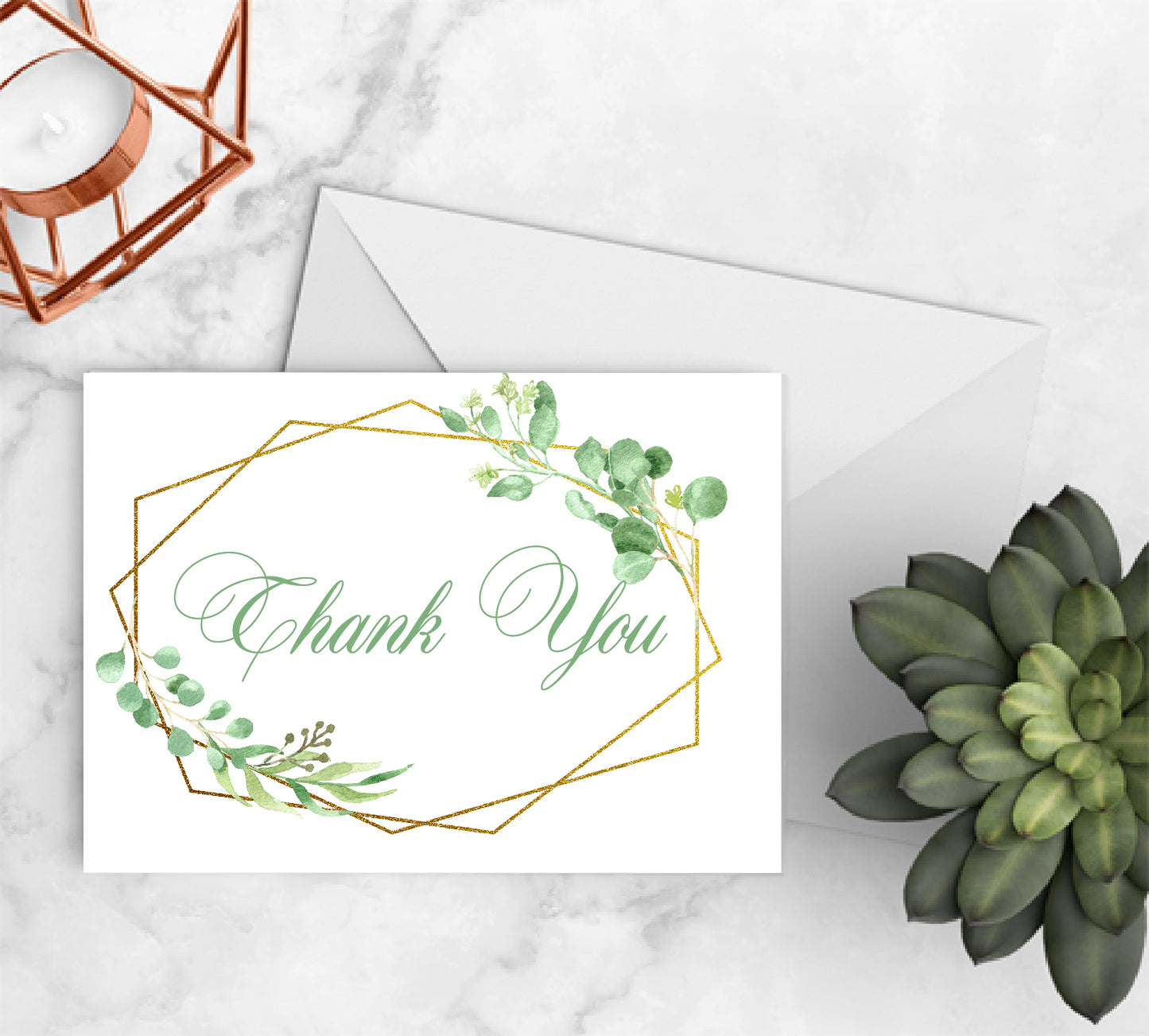 Greenery Thank You Cards