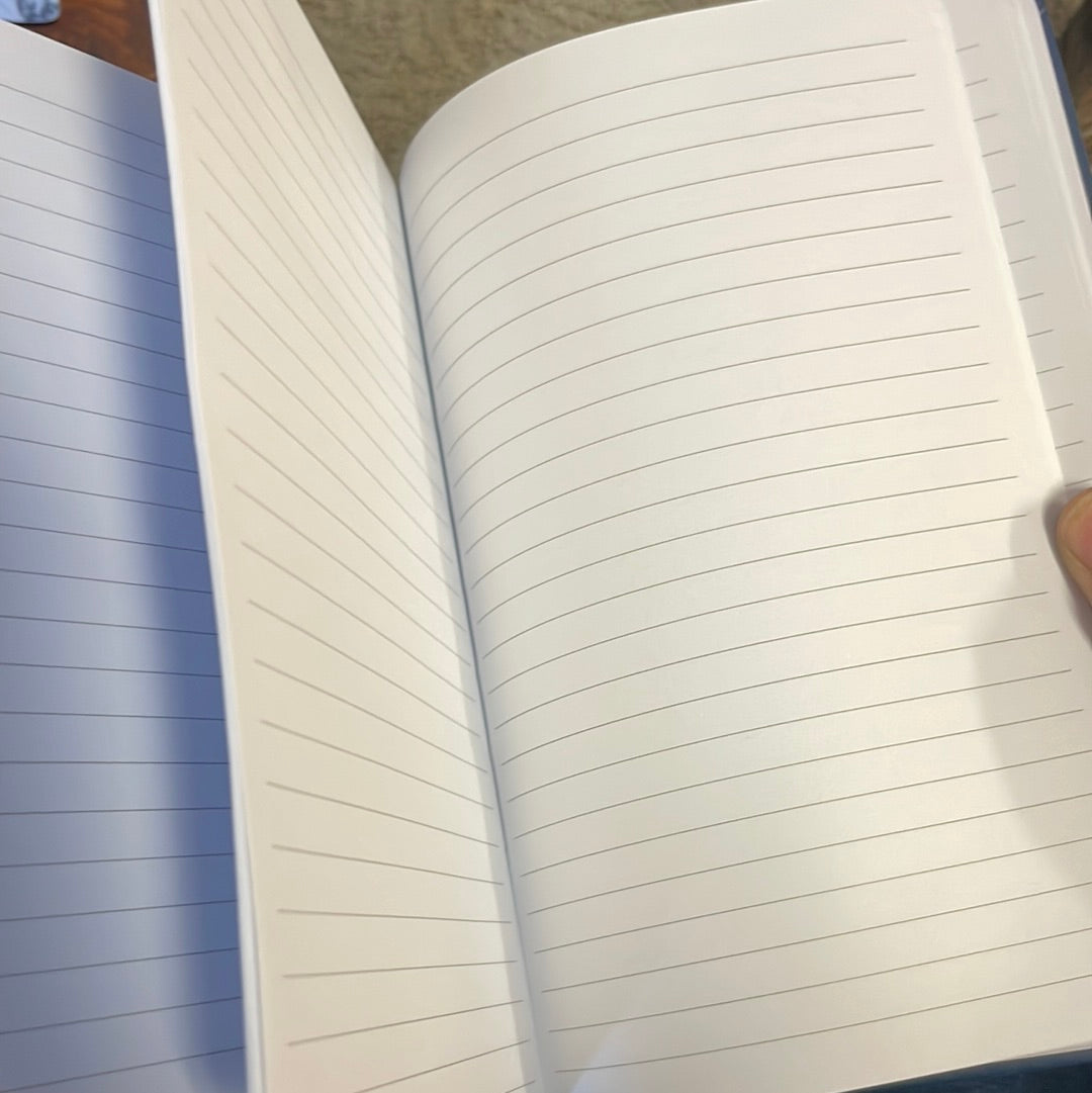 Navy blue leather notebook