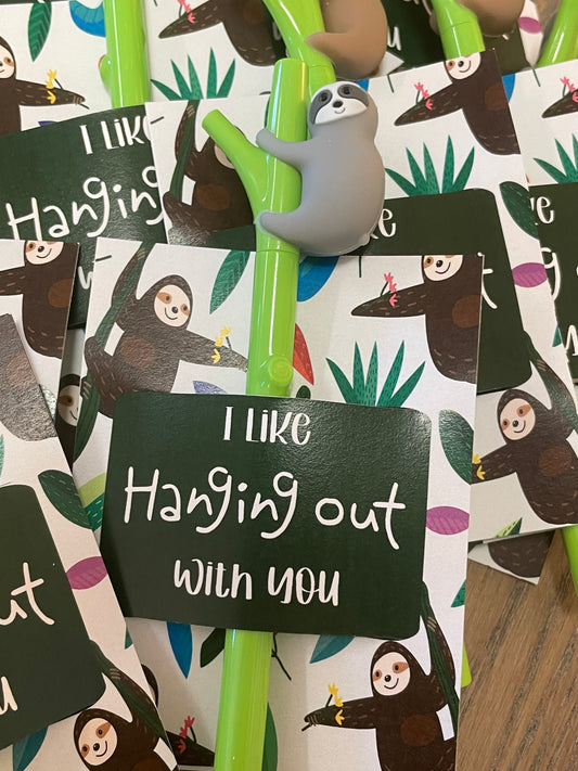 Sloth Pen Valentines