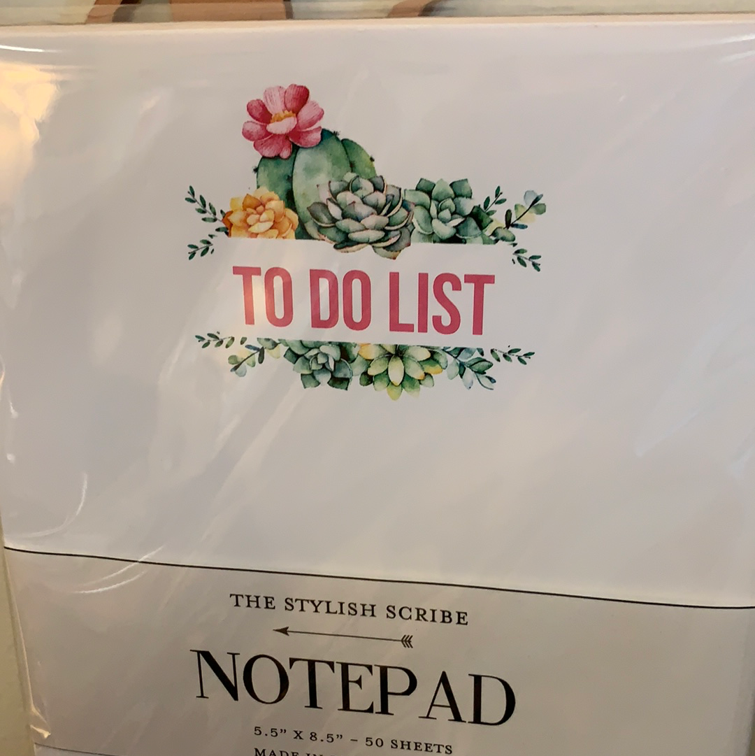 Succulent To Do List Notepad