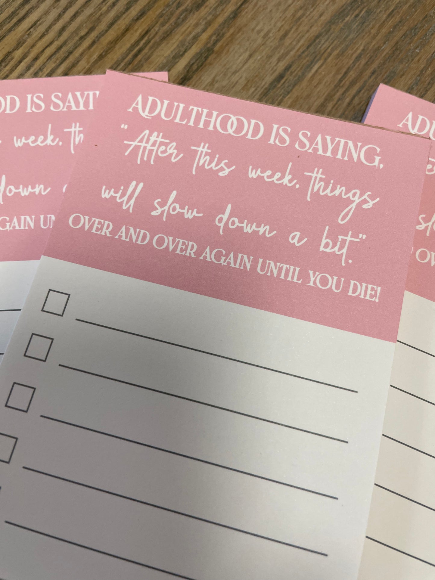 Adulthood notepad