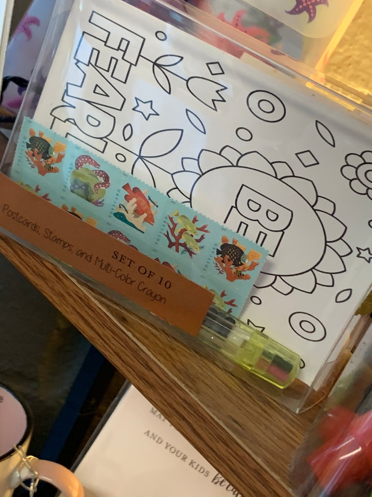 Kids coloring postcard set