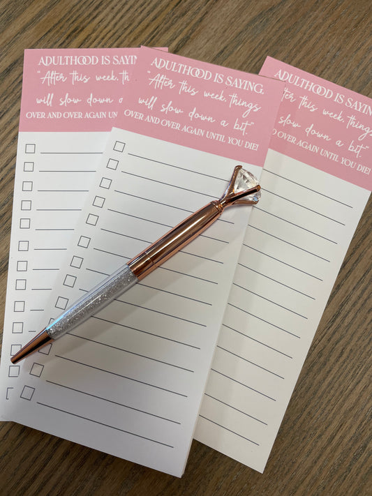 Adulthood notepad