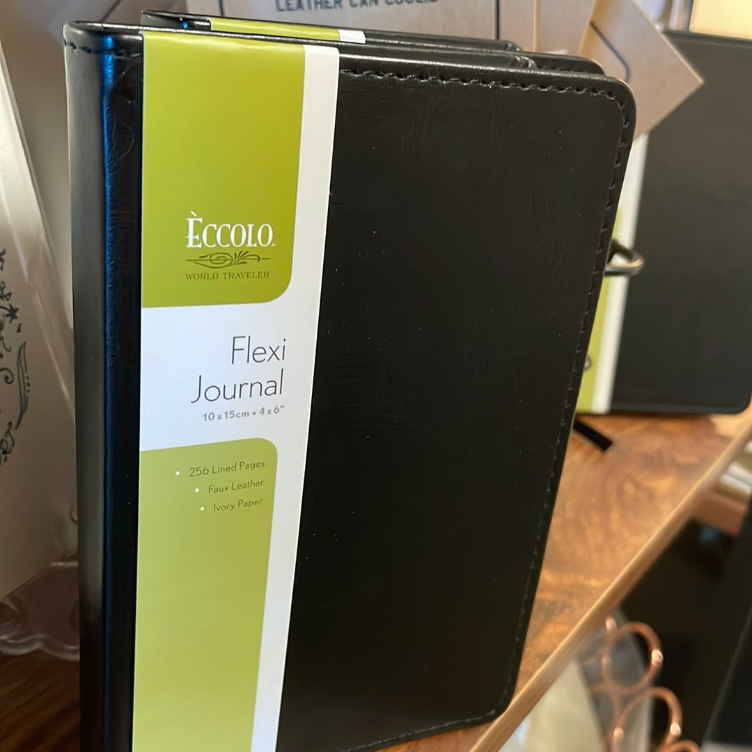 Small flex journal black leather