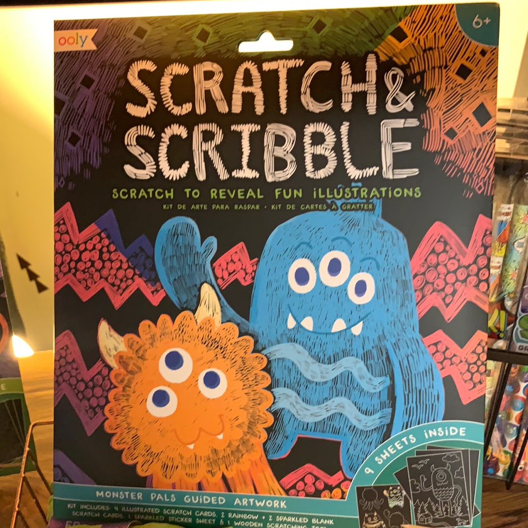 Ooly Scratch & Scribble Art Kit- Monster Pals