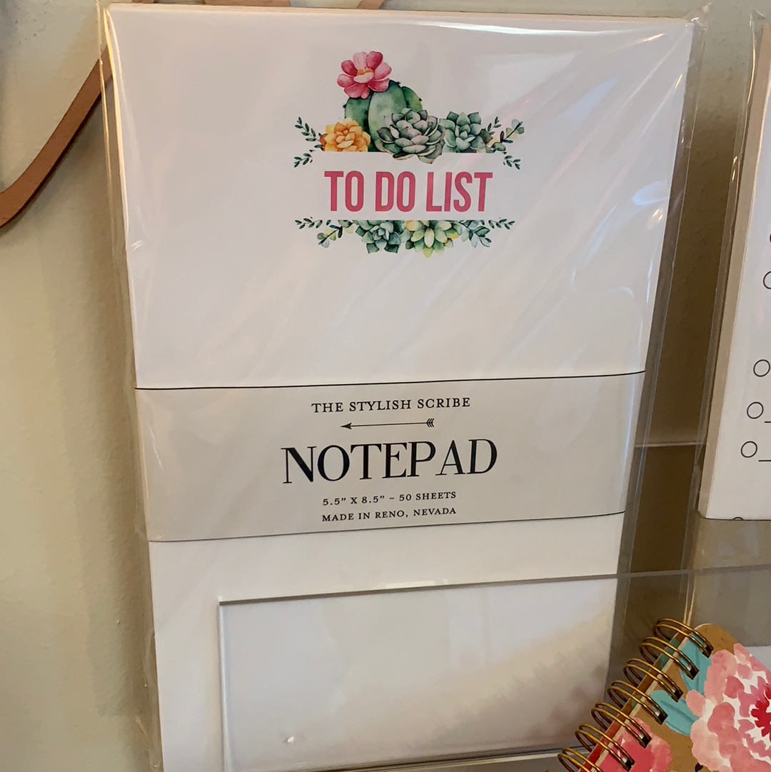 Succulent To Do List Notepad