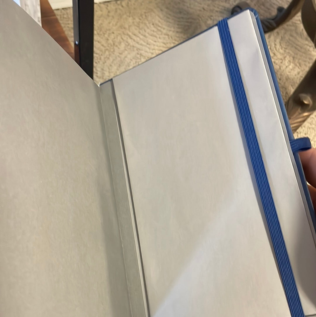 Navy blue leather notebook