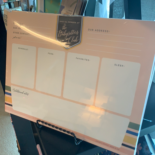 Babysitter Notepad