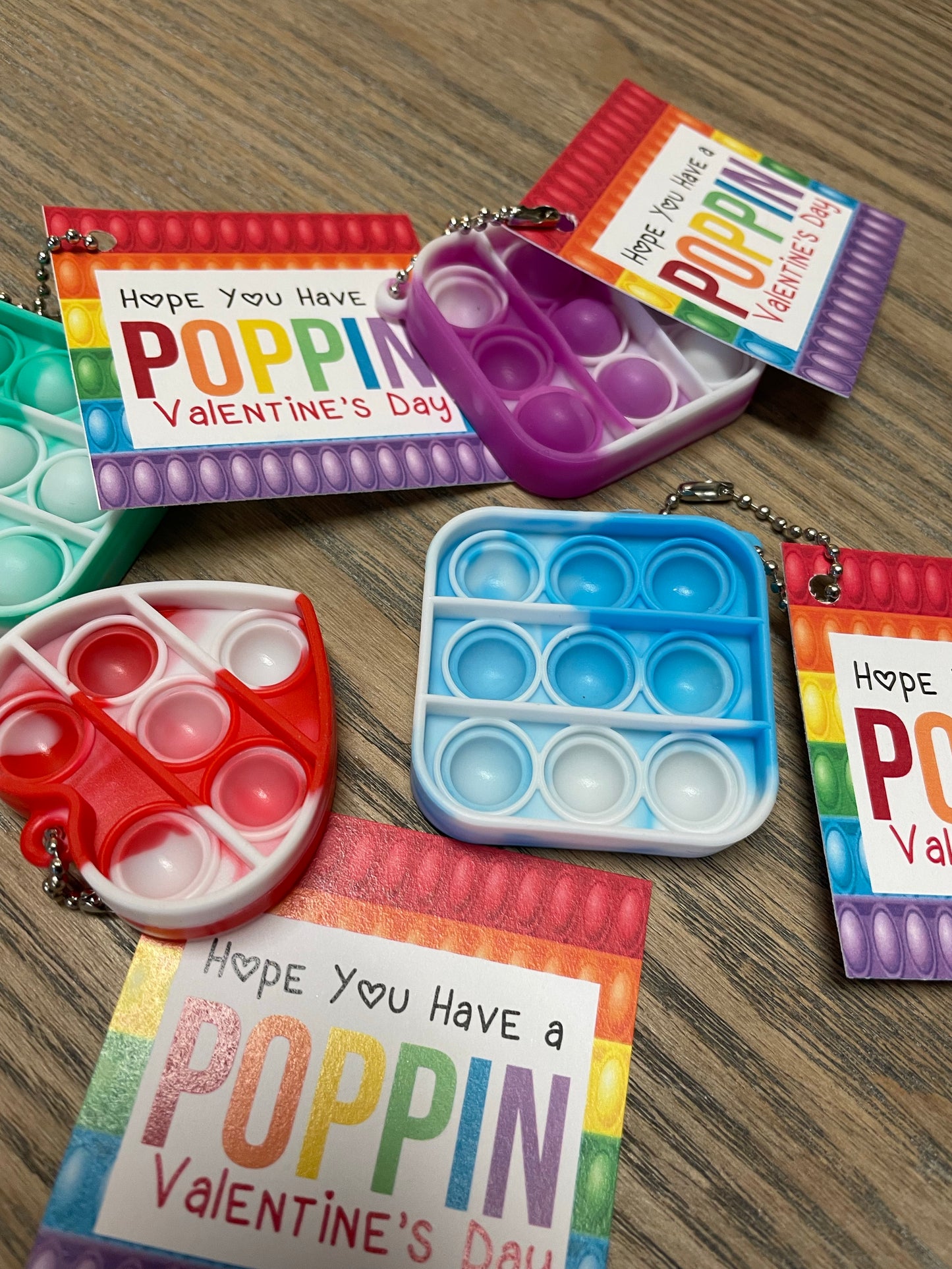 Pop It Keychain Valentines