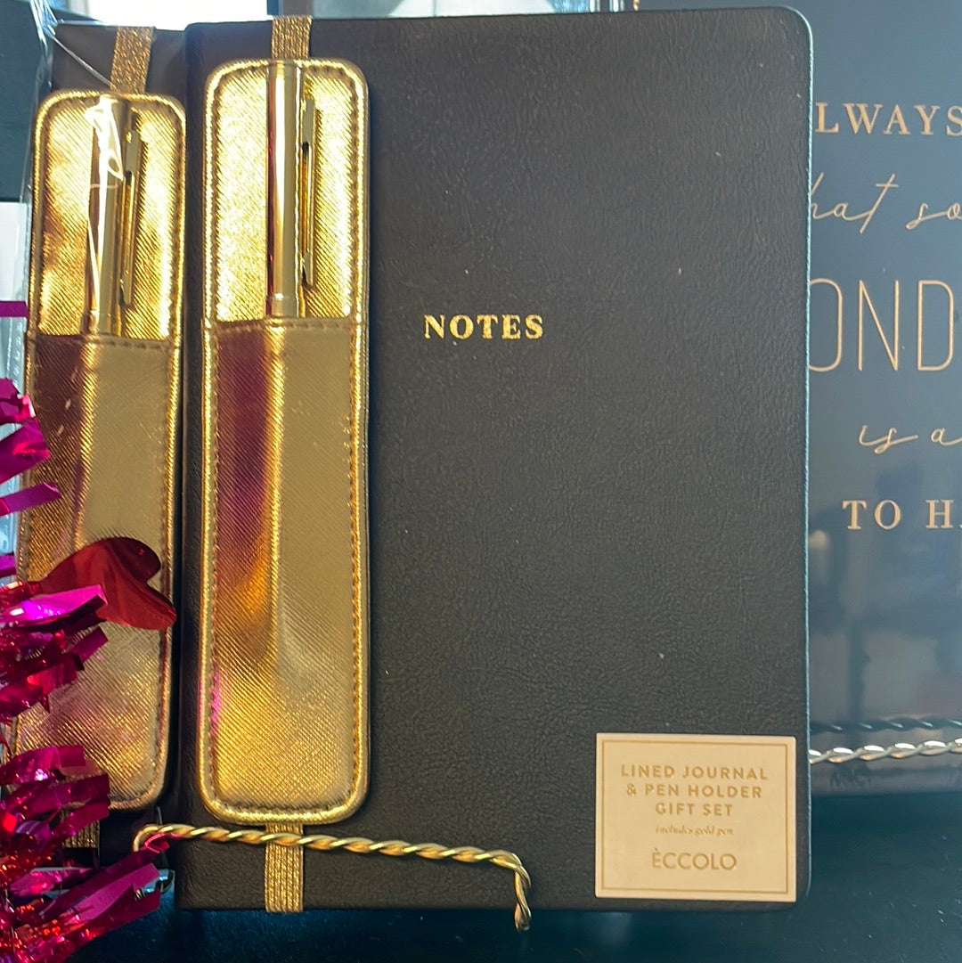 Black and Gold journal/pen gift set – Stylish Scribe Stationery