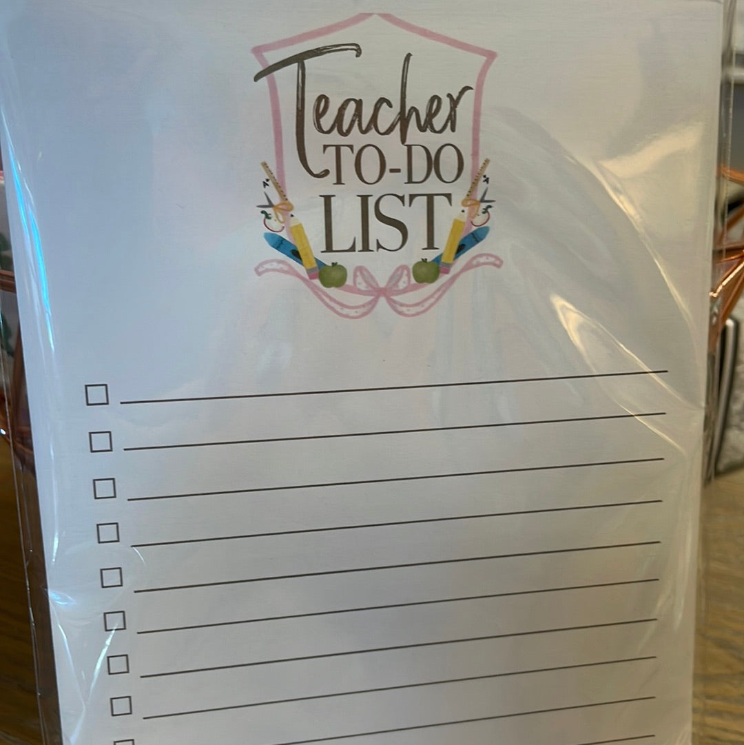 Teacher To Do List Notepad
